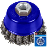 BlueSpot Twist Knot Wire Cup Brush Rust Paint Removal M14 x 2 75mm 3"